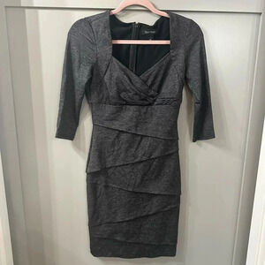 White House Black Market WHBM Gathered Wrap Bodycon Fitted Dress Size 2